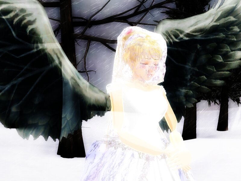 Angelic Figure in Snow — White