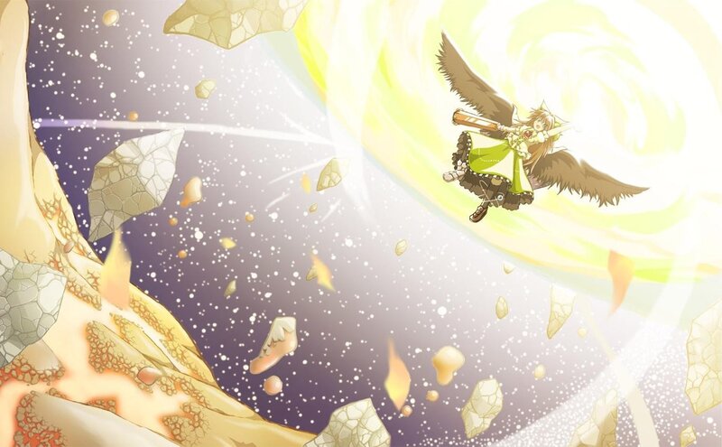 angelic figure in space battle