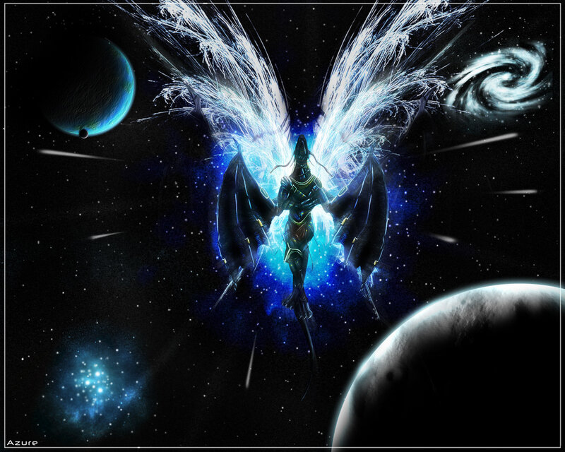 angelic figure in space