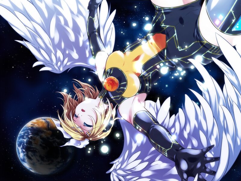 Angelic Figure in Space — White, Dramatic