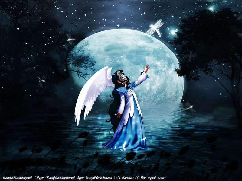 Angelic Figure in Water — Blue