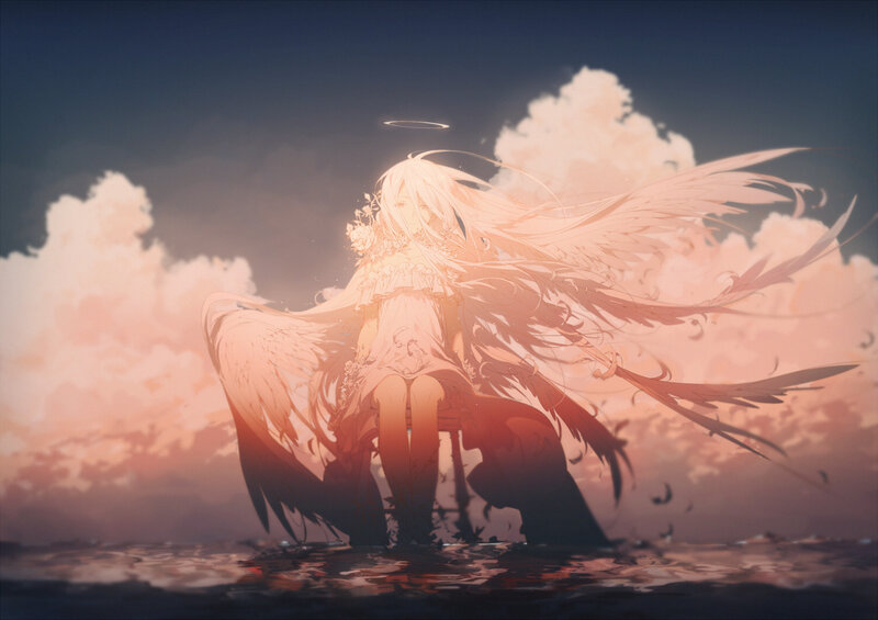 Angelic Figure in Water — Pink