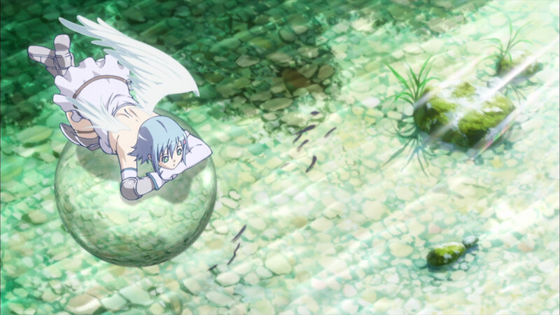 angelic figure in water sphere