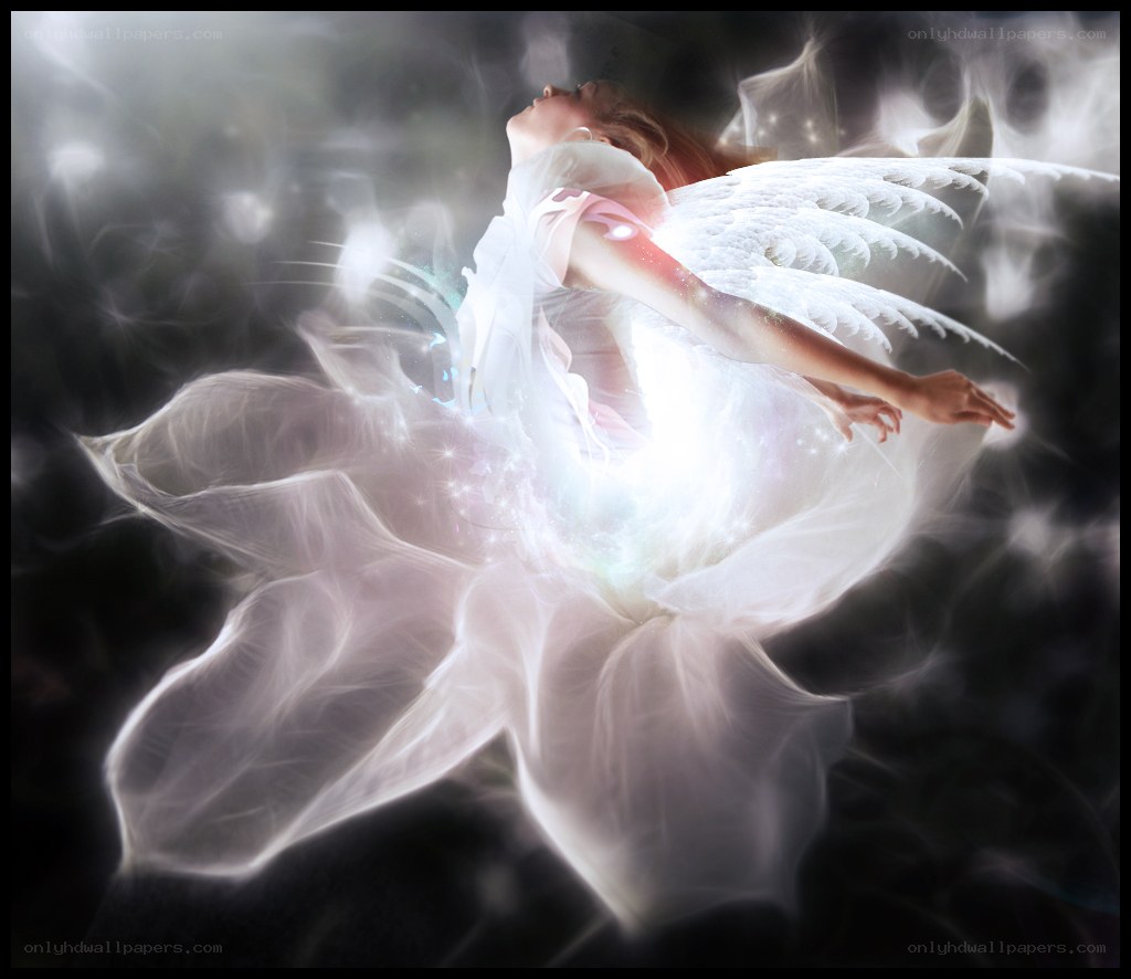 angelic figure in white light