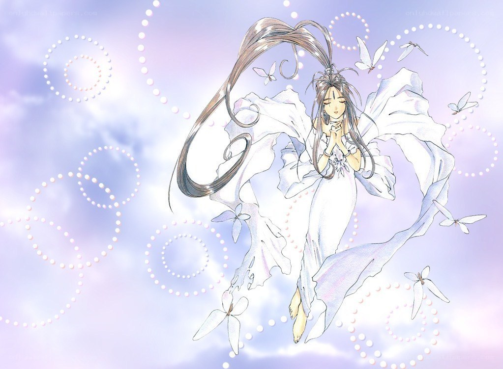 angelic figure in white robes