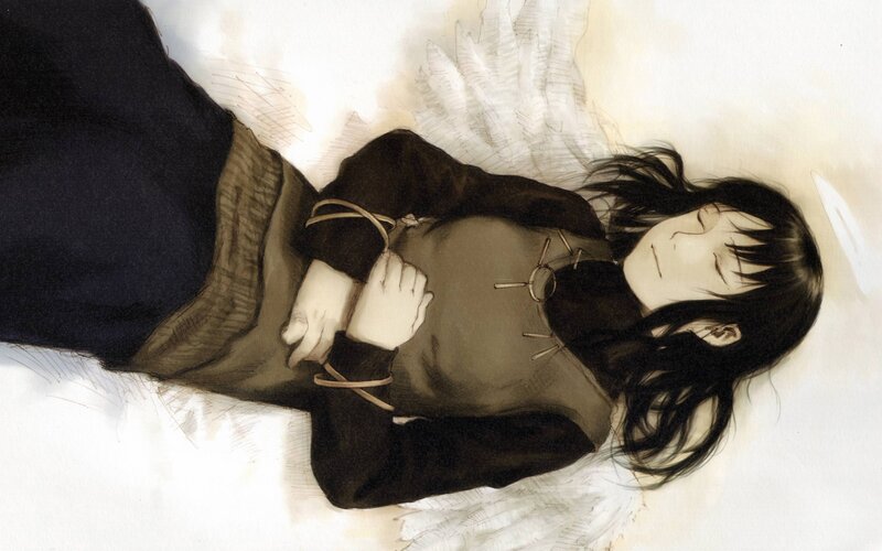 angelic figure lying peacefully