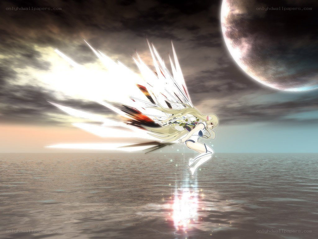 angelic figure over water