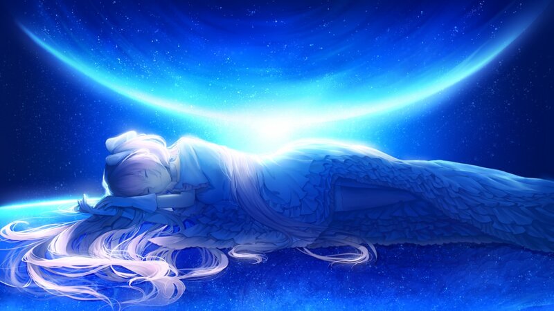 Angelic Figure Sleeping — Blue