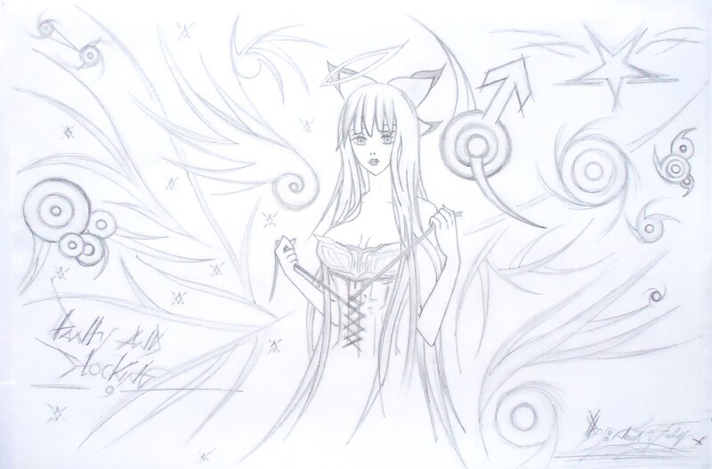 angelic figure with celestial symbols