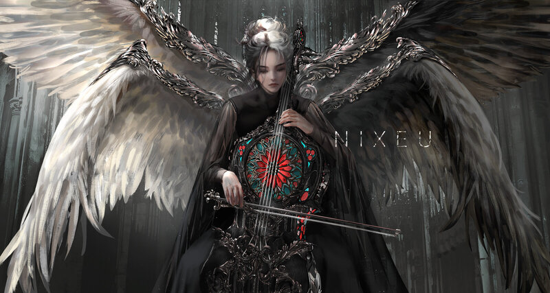 Angelic Figure with Cello