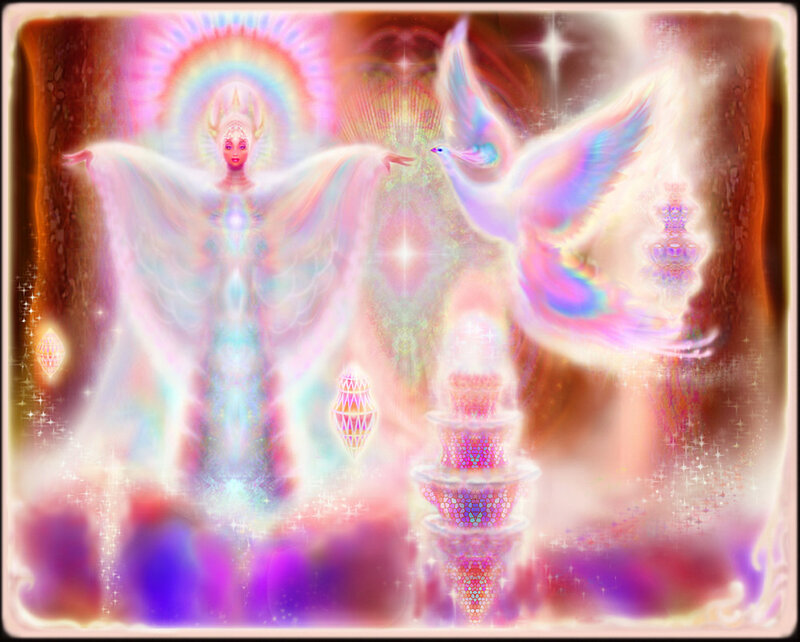 angelic figure with dove