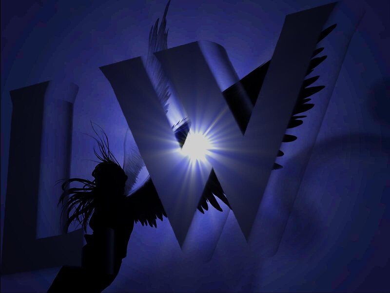 angelic figure with glowing letter W