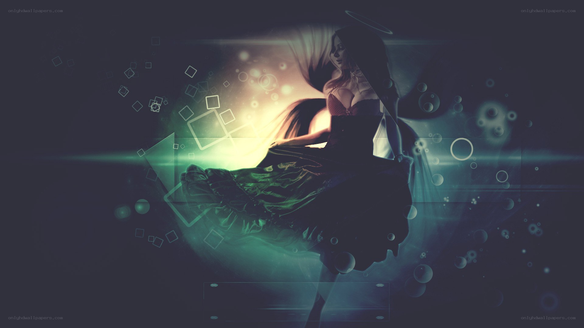 angelic figure with glowing light