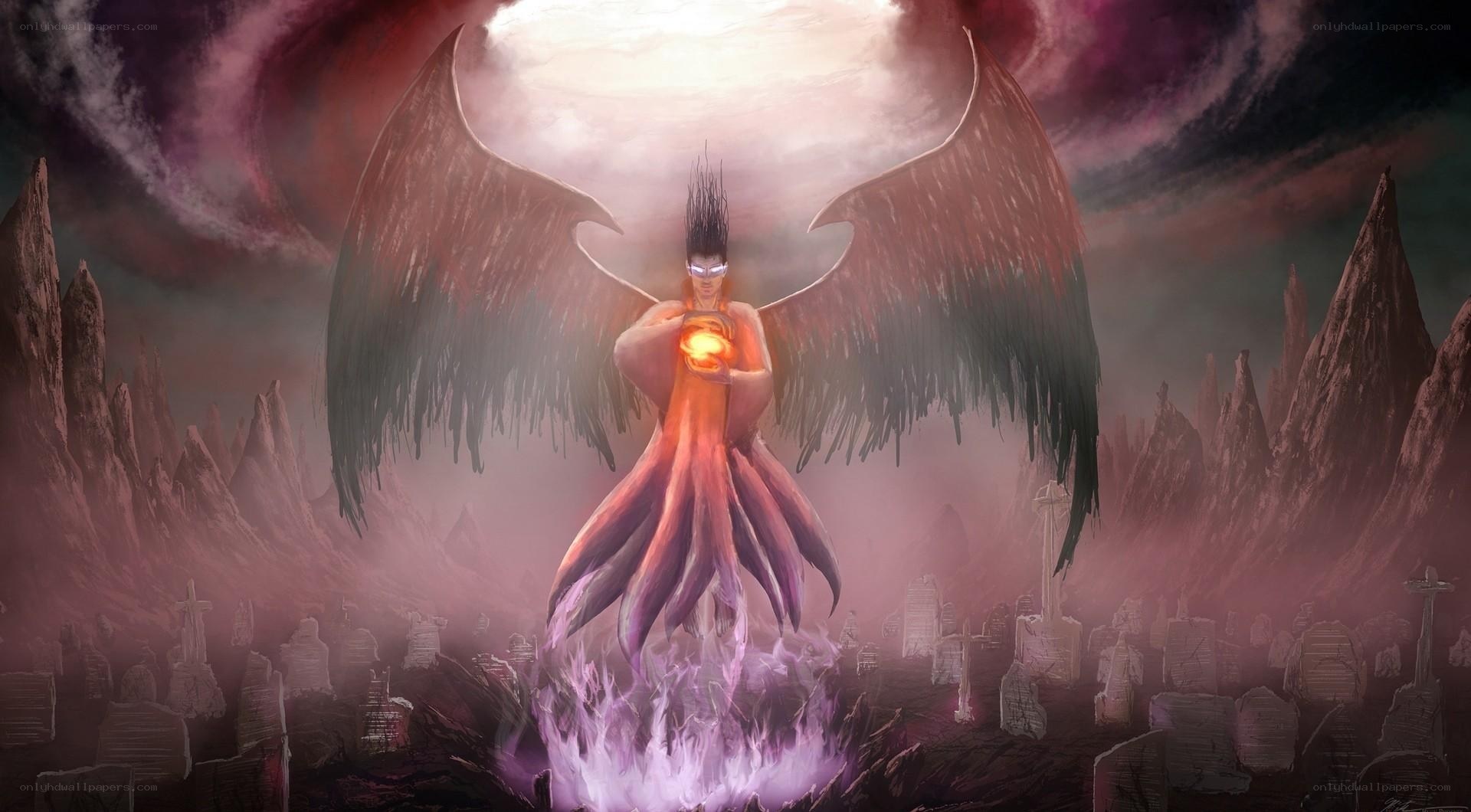 angelic figure with glowing orb