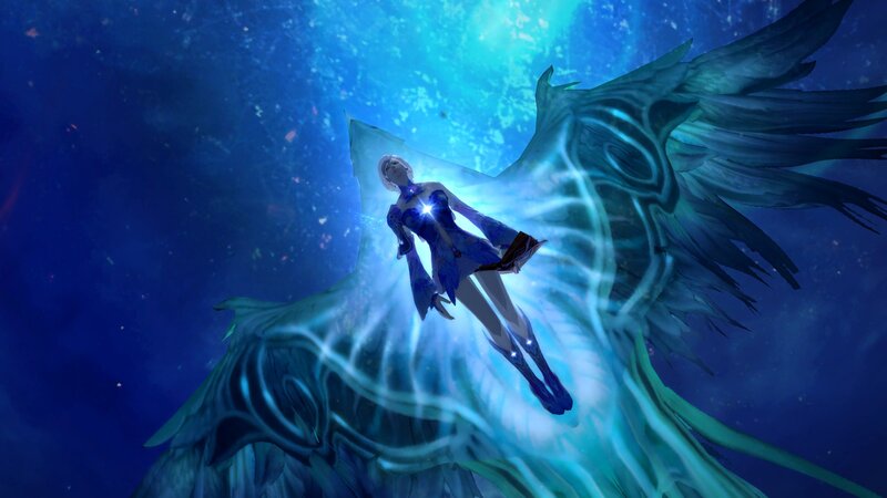 angelic figure with glowing wings