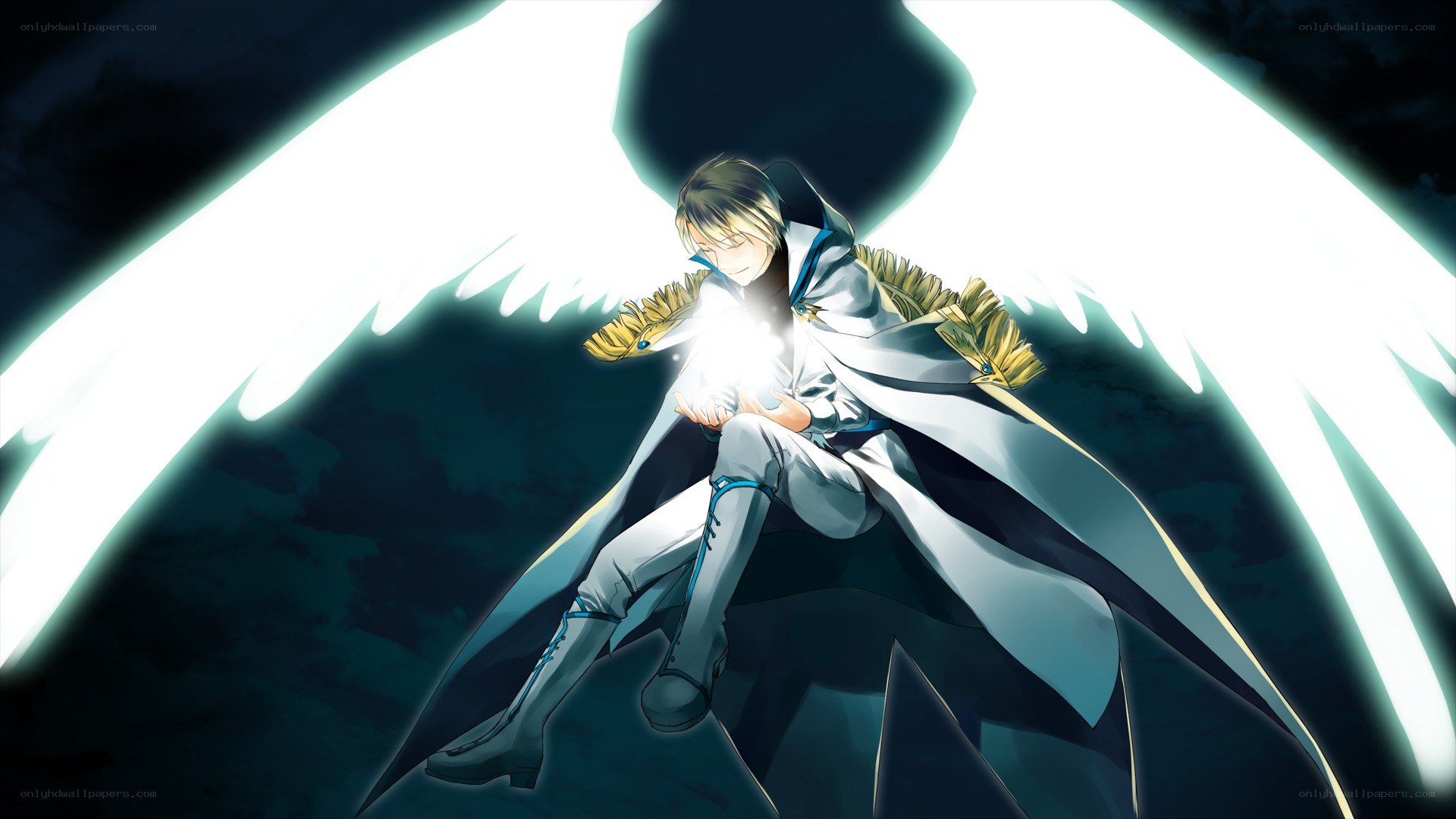 angelic figure with glowing wings