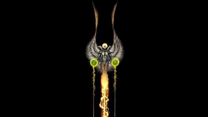 angelic figure with glowing wings