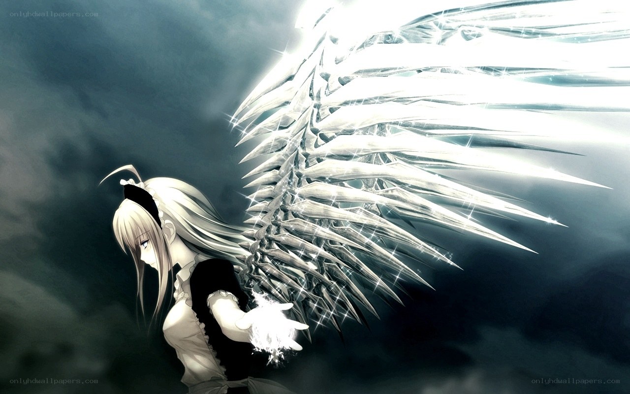angelic figure with glowing wings