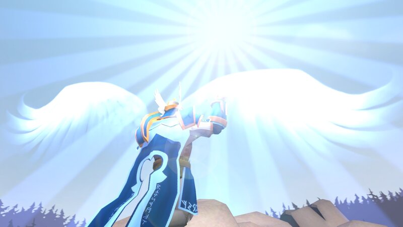 angelic figure with glowing wings