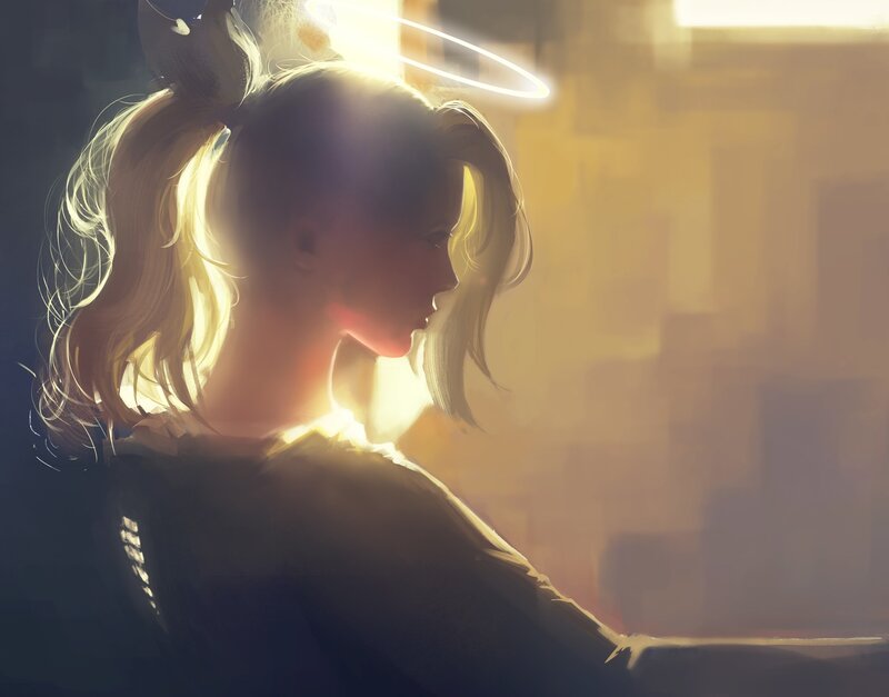 Angelic Figure with Halo — Gold