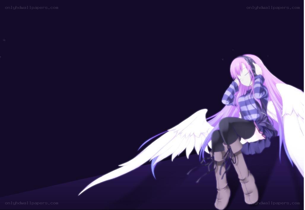 angelic figure with headphones