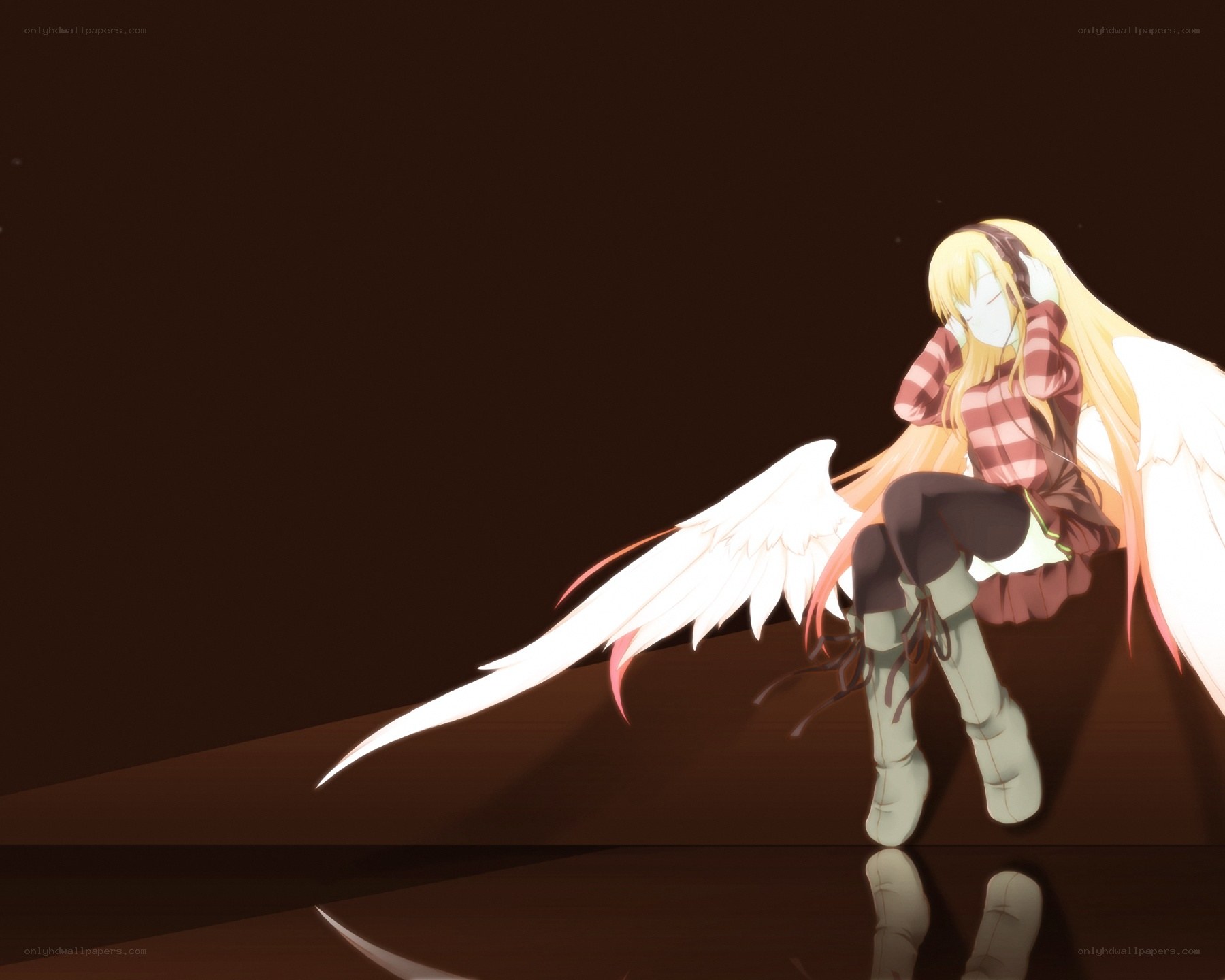 angelic figure with headphones