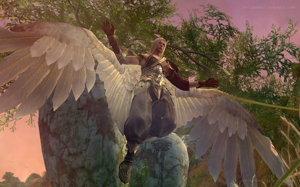 angelic figure with large wings