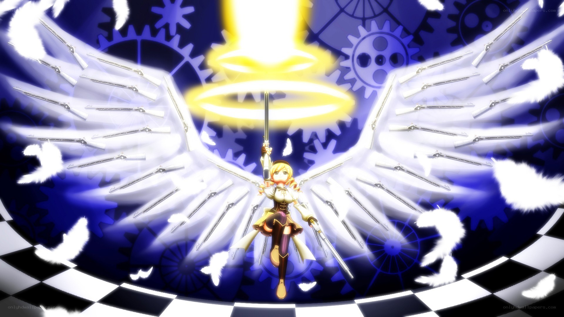 angelic figure with mechanical wings