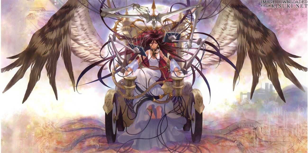 angelic figure with mechanical wings