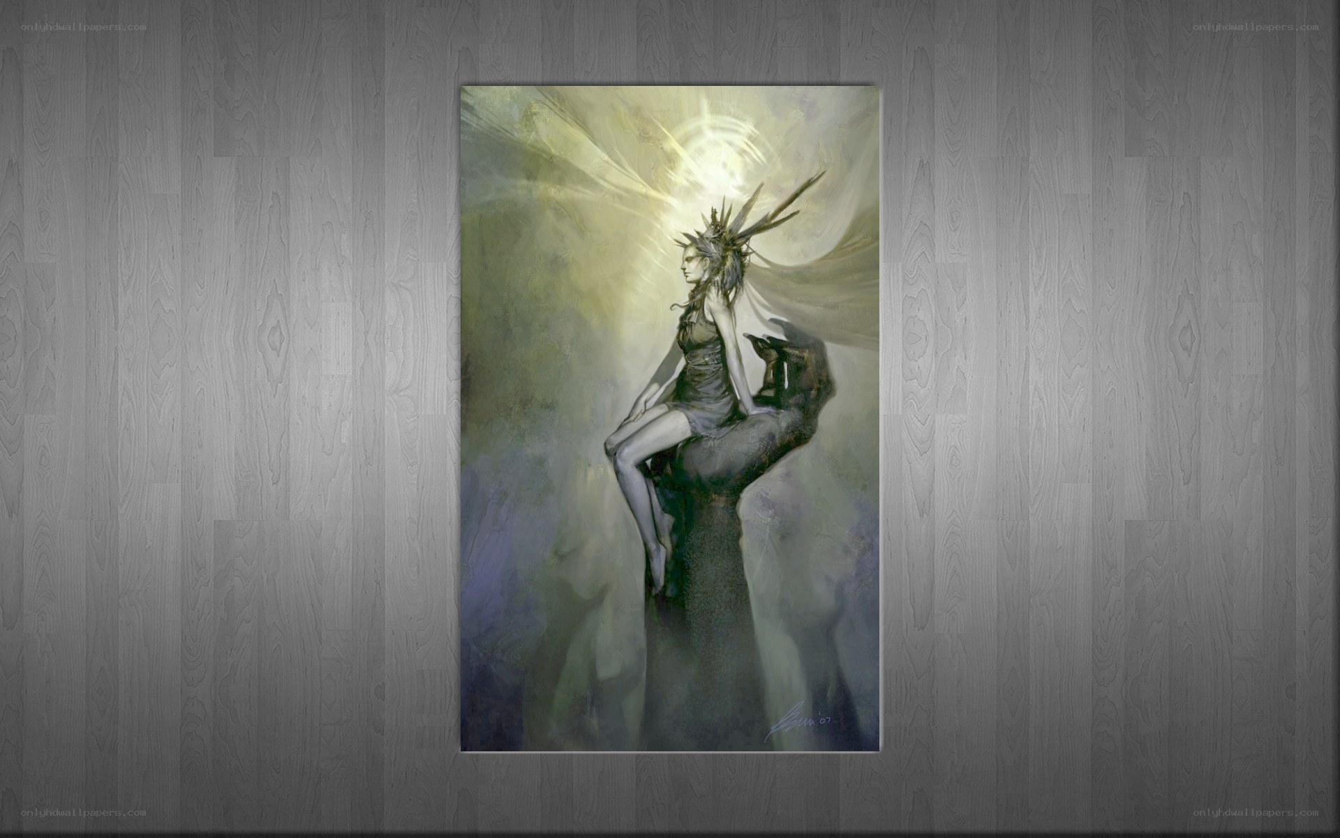 angelic figure with radiant light