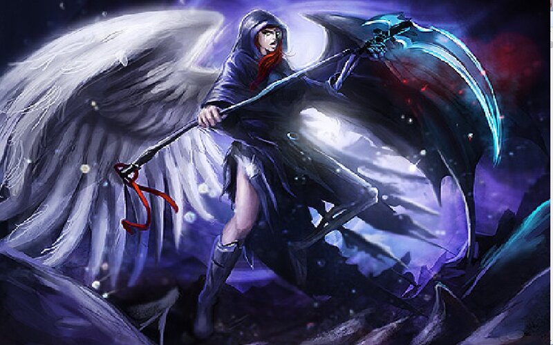 Angelic Figure with Scythe — Purple