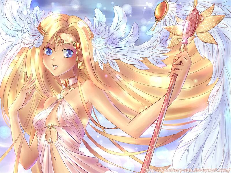 angelic figure with staff