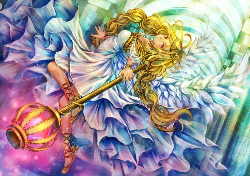 Angelic Figure with Staff — Blue