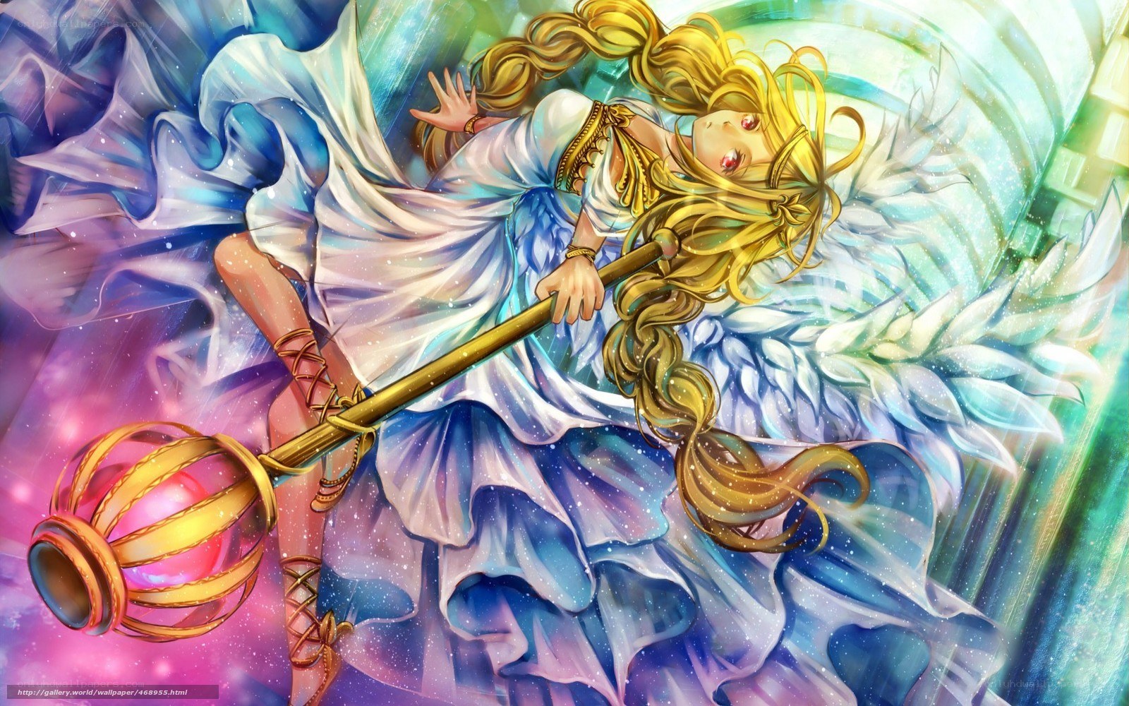 angelic figure with staff