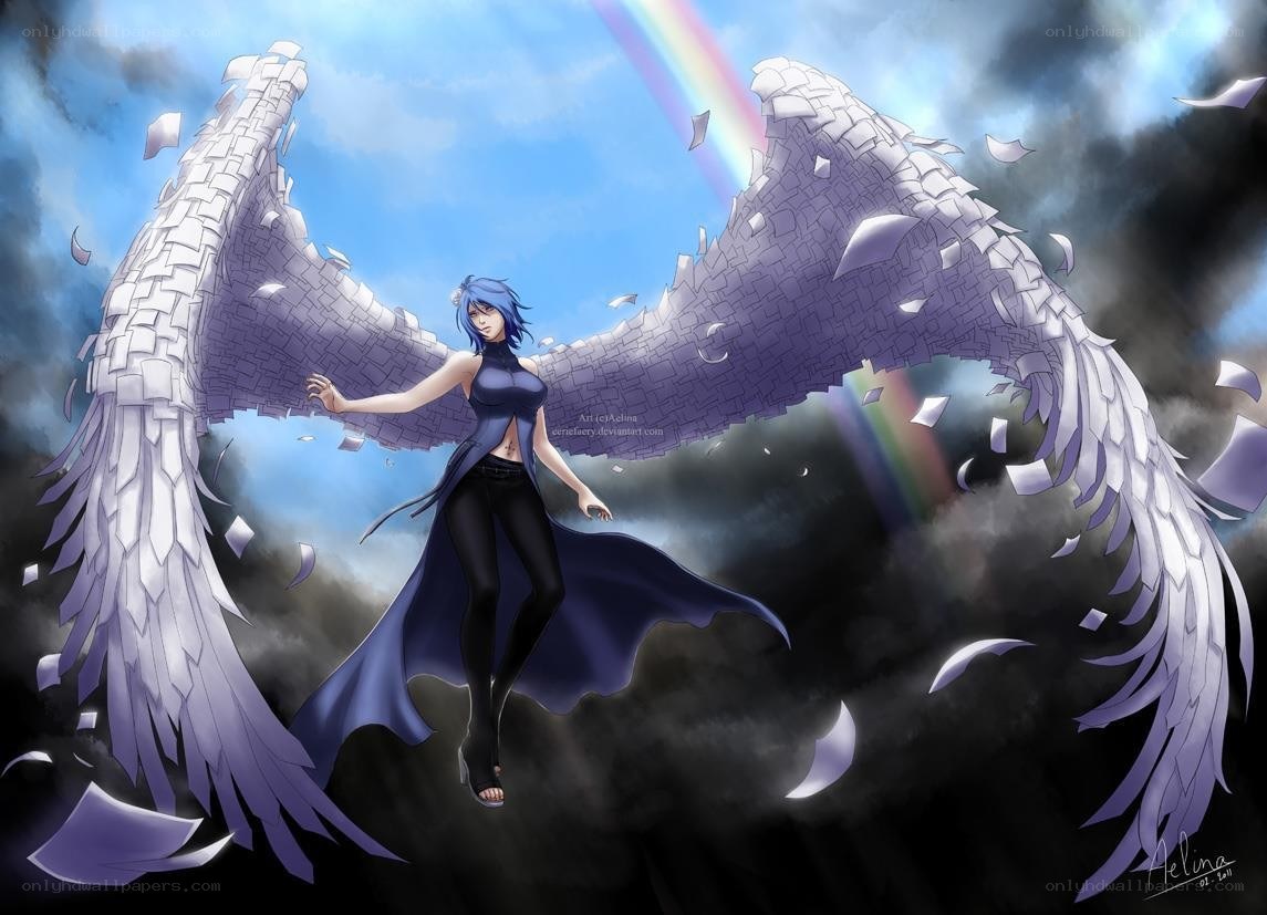 angelic figure with stone wings