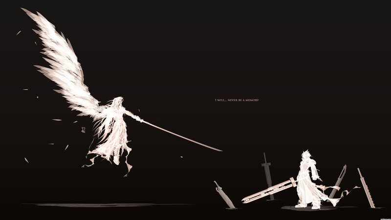 Angelic Figure with Sword — Black, Dramatic, Night, Digital Art