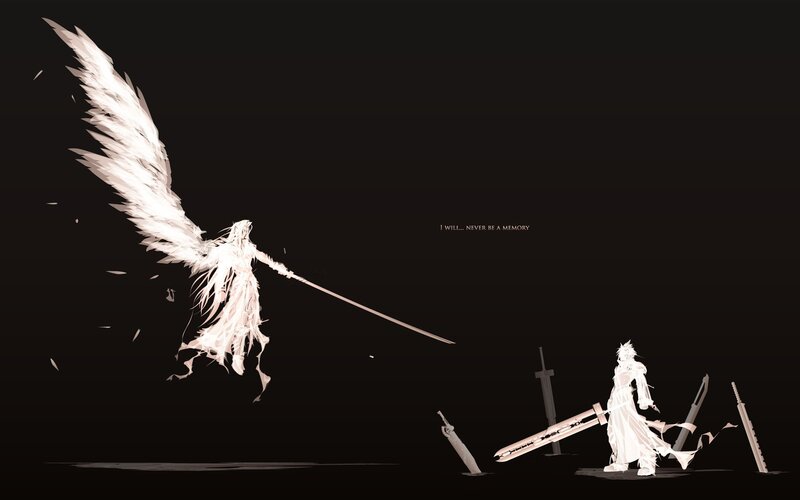 Angelic Figure with Sword — Black, Dramatic, Night, Digital Art, Wings, Character