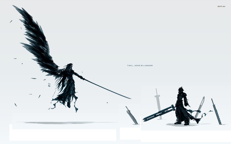 Angelic Figure with Sword — Black, Dramatic