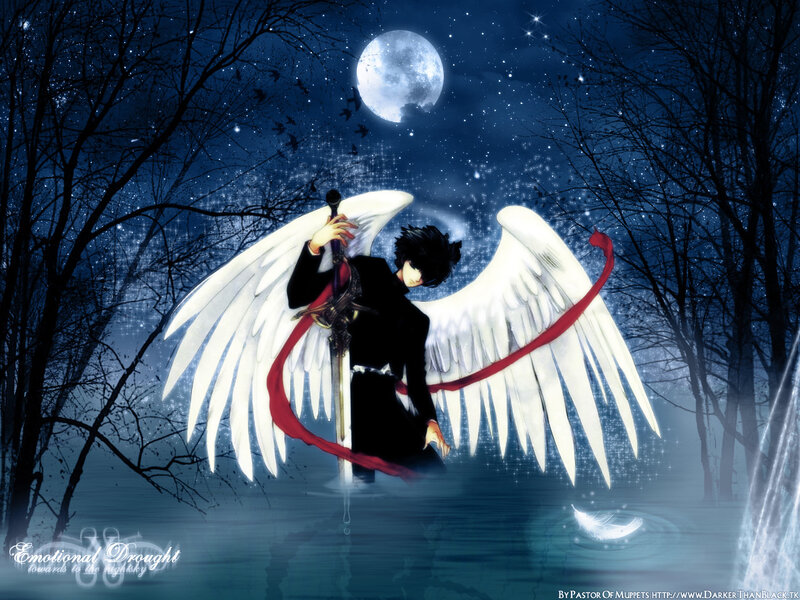Angelic Figure with Sword — Blue