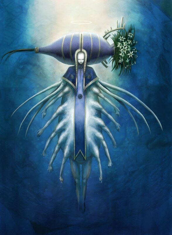 angelic figure with tentacles