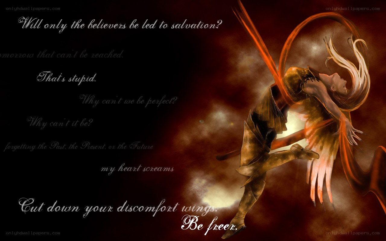 angelic figure with text