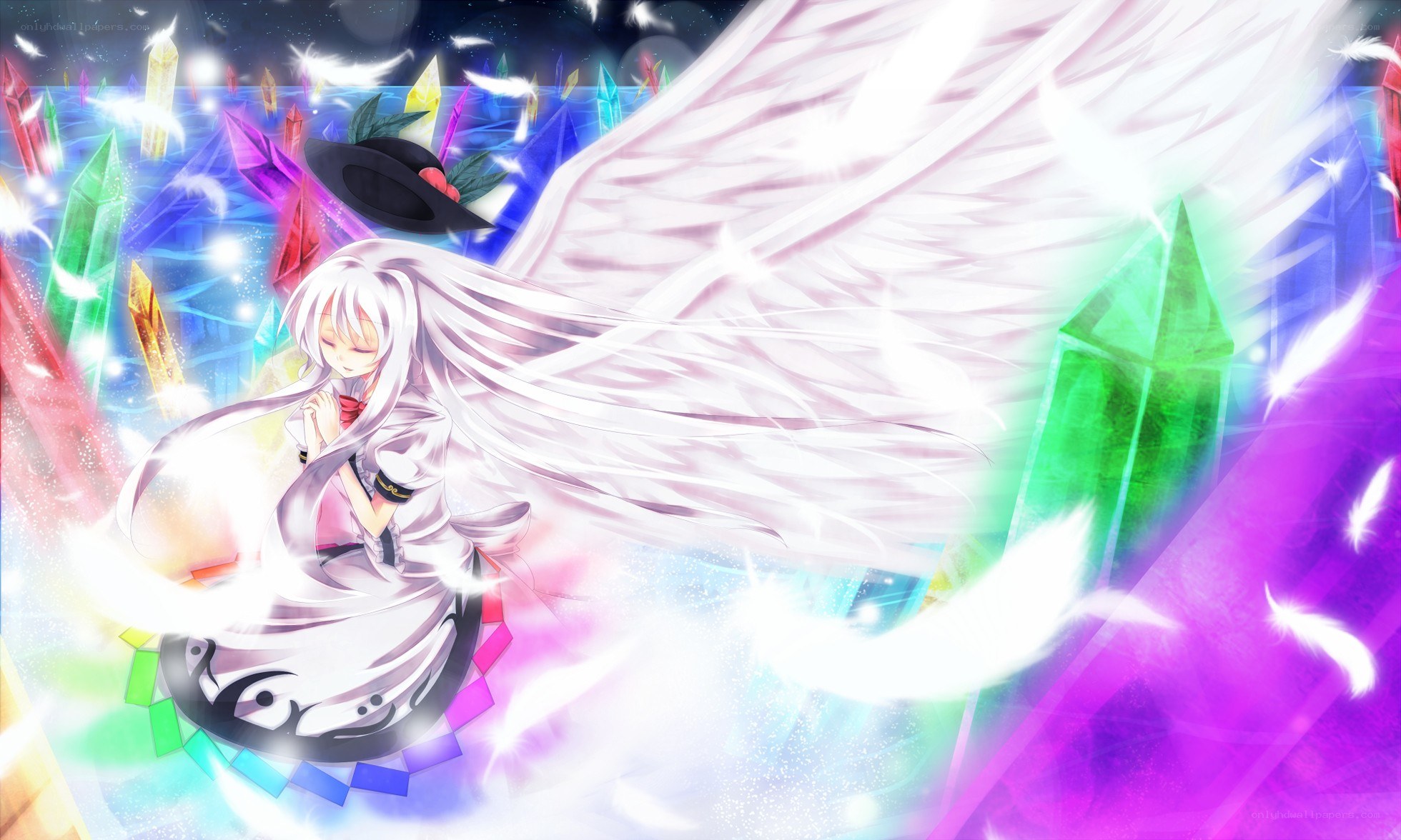 angelic figure with white wings