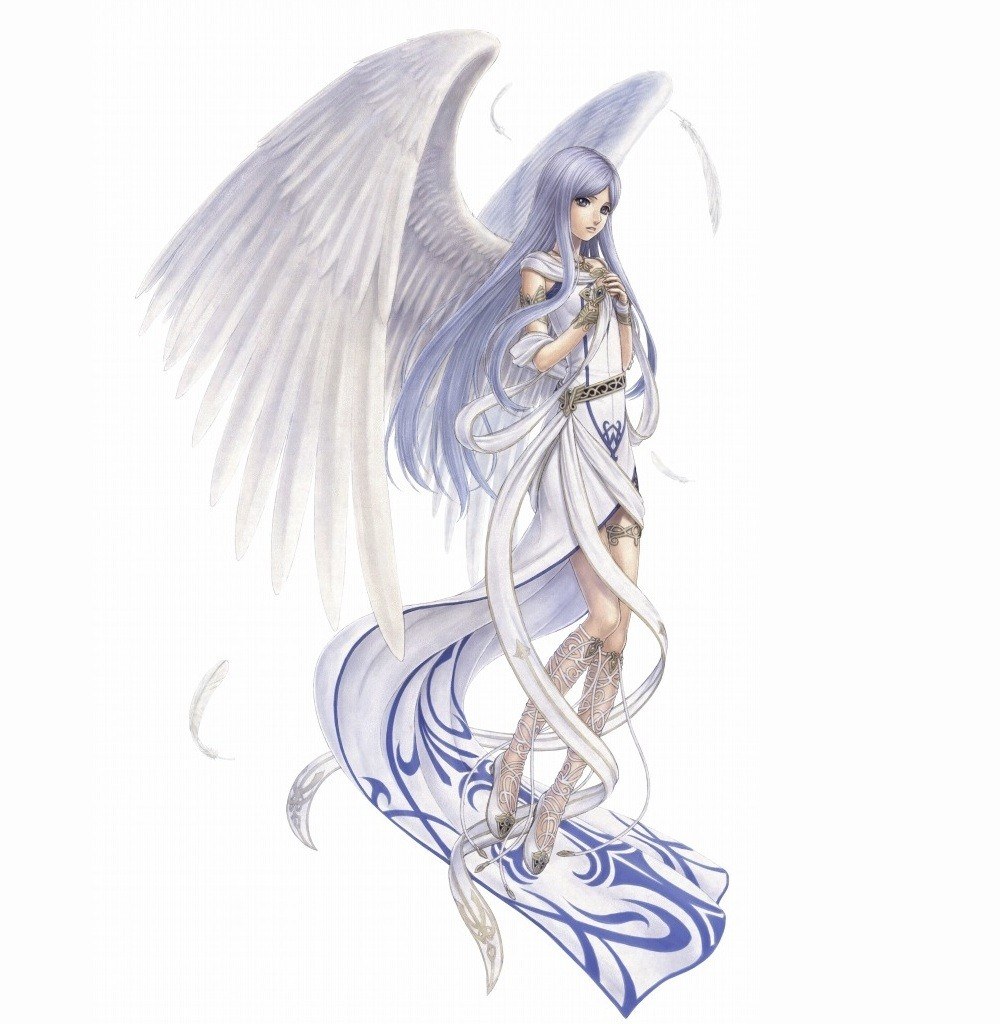 angelic figure with white wings