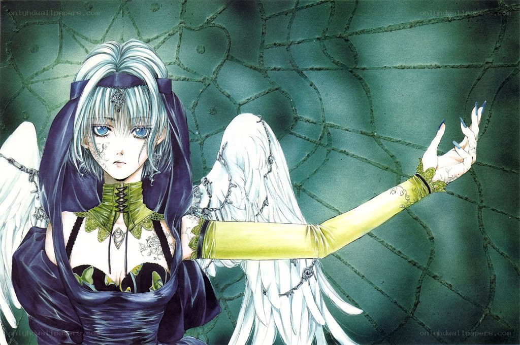 angelic figure with white wings