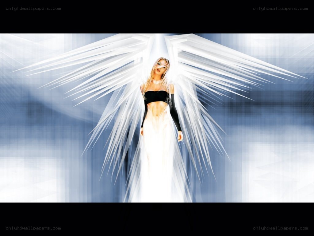 angelic figure with white wings