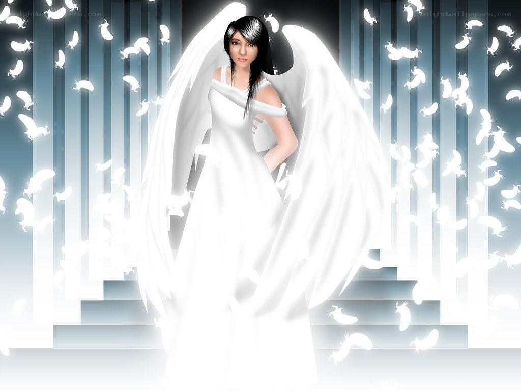 angelic figure with white wings