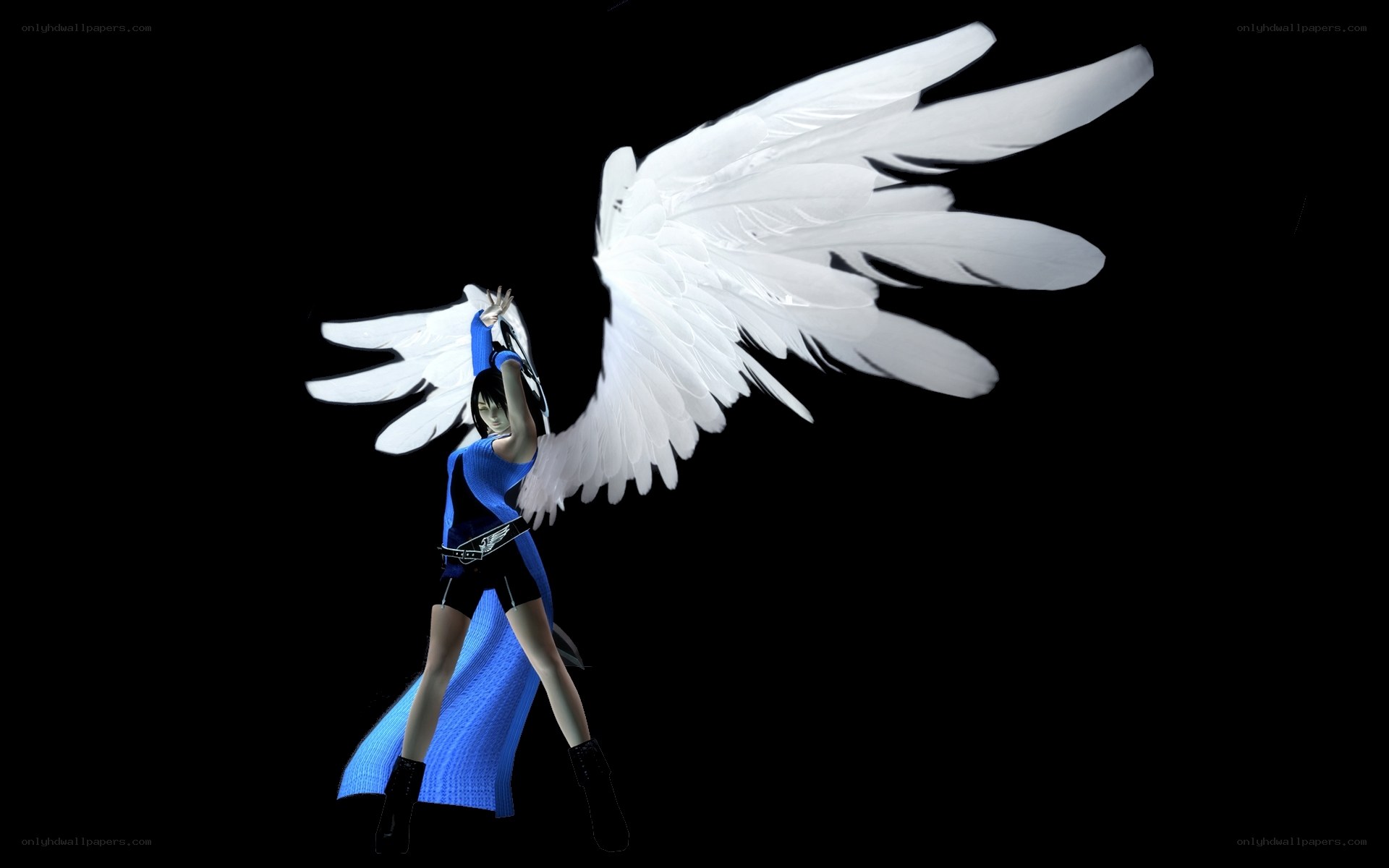 angelic figure with white wings