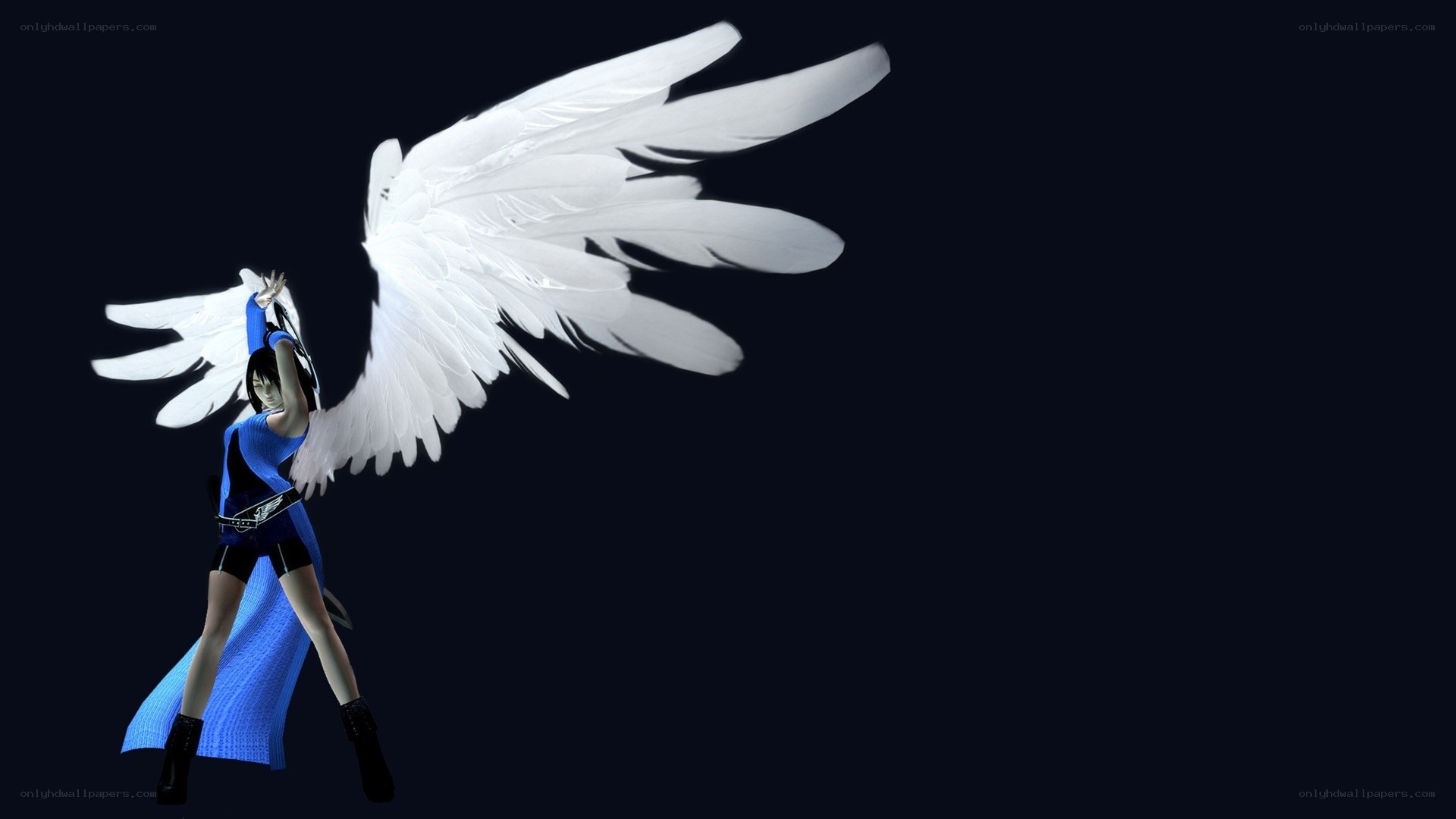 angelic figure with white wings