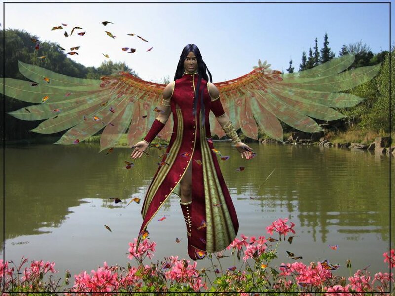 angelic figure with wings