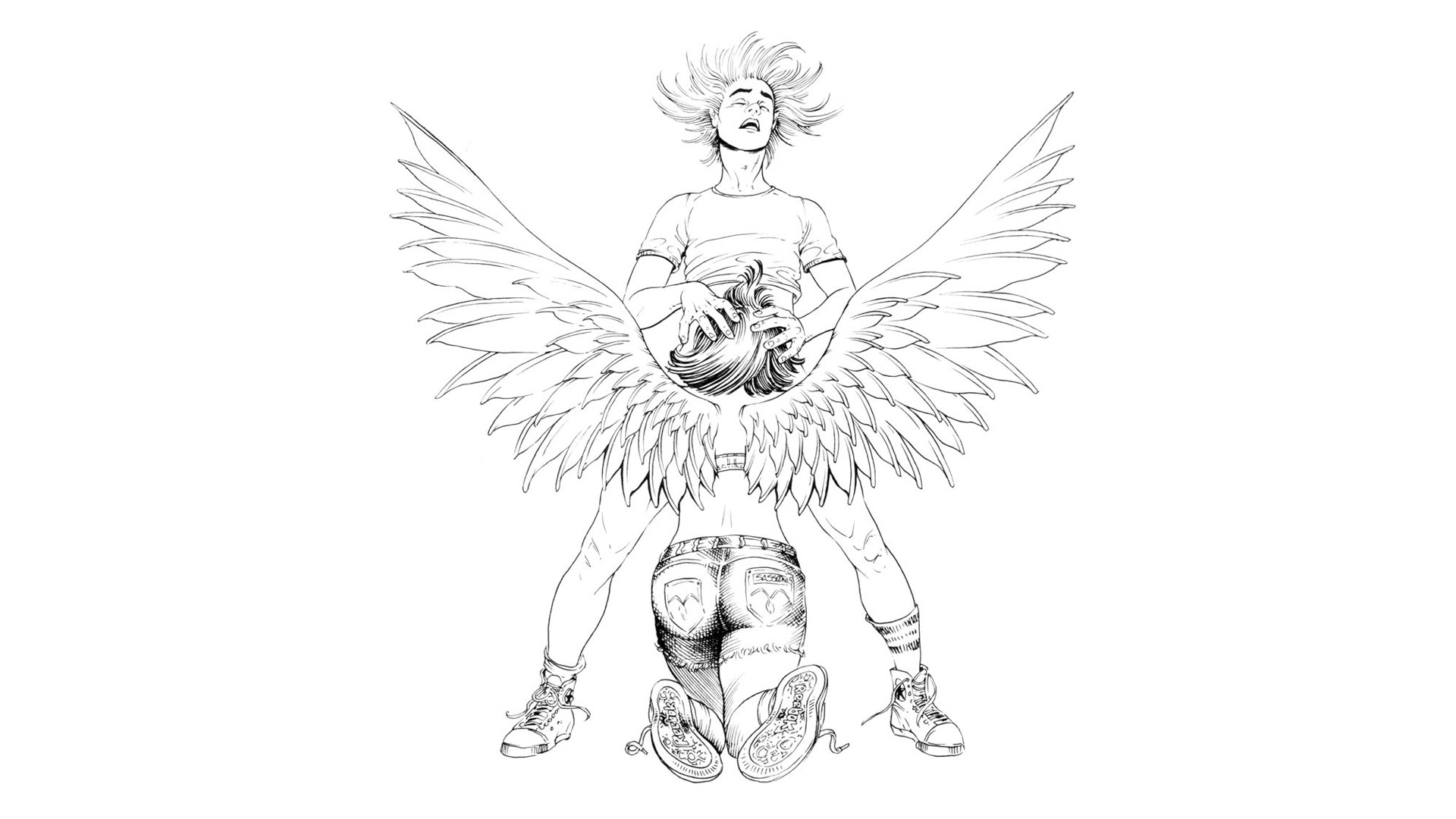 angelic figure with wings